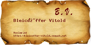 Bleicöffer Vitold névjegykártya